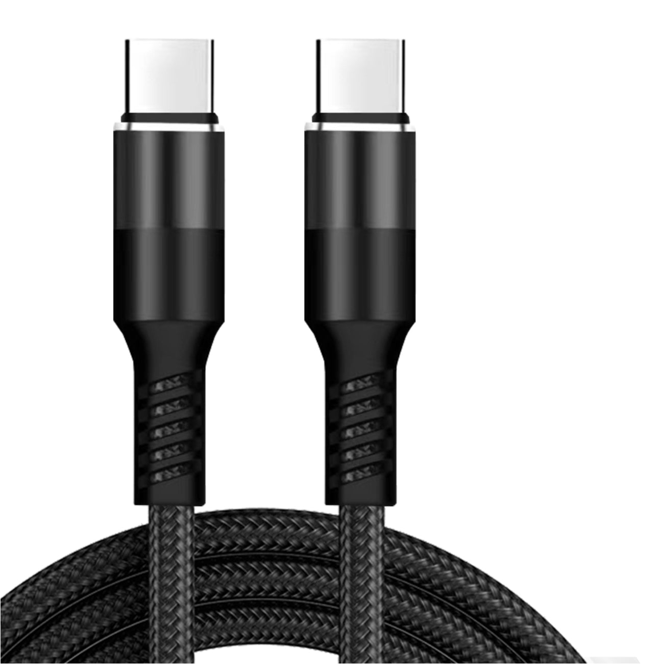 Power Delivery USB-C to C Fast Charging & Sync Nylon- Braided 10 FT Cable in Black - DC35-PDTYPEC10FTBK